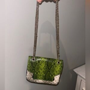 Snakeskin chain bag